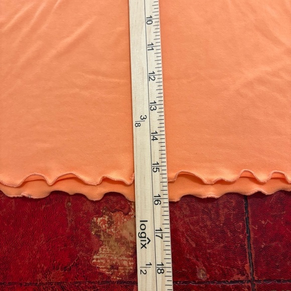 NWT Rue21 “Fire” Graphic Orange Cropped Tee Short Sleeve Ruffled Hem Medium - Picture 7 of 7